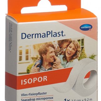 DermaPlast Isopor Fixierpflaster 2.5cmx9.2m Vlies weiss
