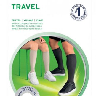 Jobst Travel Socks Kniestrumpf 15-20mmHg 2 geschlossene Zehe schwarz 1 Paar