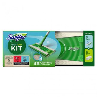 Swiffer Systemstarter Bodenstab + 8 Trockentücher + 3 Wet Wischtücher