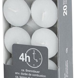BALTHASAR Teelichte mit Alublech weiss 4h 20 Stk