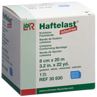 Haftelast latexfrei kohäsive Fixierbinde 8cmx20m blau x 6Stk