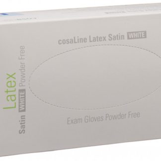 cosaLine Untersuchungshandschuhe L Latex Satin weiss puderfrei 100 Stk