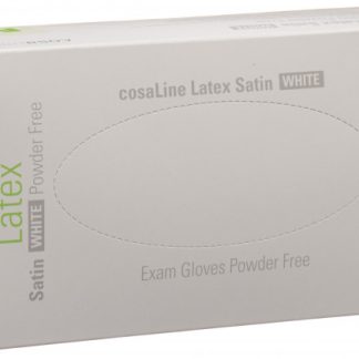 cosaLine Untersuchungshandschuhe M Latex Satin weiss puderfrei 100 Stk