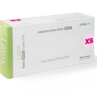 cosaLine Untersuchungshandschuhe XS Latex Satin weiss puderfrei 100 Stk