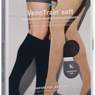 VENOTRAIN SOFT A-D KKL2 M normal/short offene Fussspitze schwarz 1 Paar