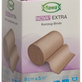 Flawa Nova Extra Kurzzugbinde 8cmx5m hautfarbig