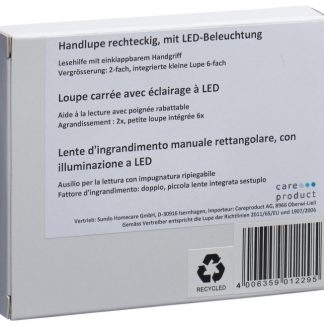 Sundo Handlupe mit LED-Beleuchtung rechteckig