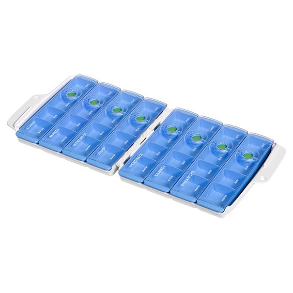 Wibox Pro Medidispenser 7 Tage 4 Fächer/Tag im Koffer französisch