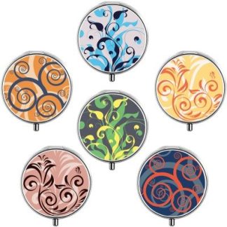 Sahag Pillendose Fancy rund 3 Fächer Farben assortiert x 3Stk