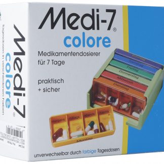 Sahag Medi-7 Medikamentendosierer 7 Tage 4 Fächer pro Tag bunt deutsch