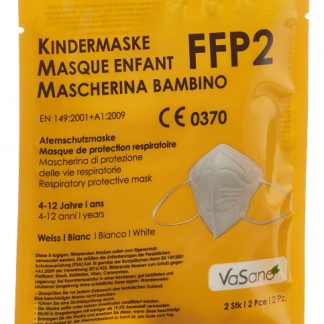 VaSano Maske FFP2 Kinder 4-12 Jahre weiss deutsch/französisch/italienisch 2 Stk