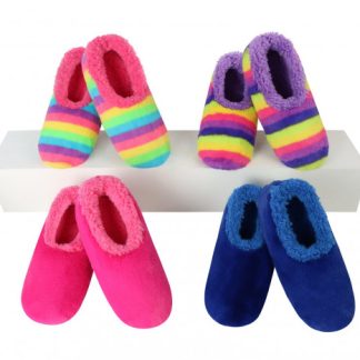 snoozies Anti-Rutsch Pantoffeln S-M-L Women Rainbow 1 Paar x 3Stk