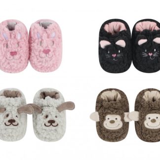 snoozies Anti-Rutsch Pantoffeln 0-3M Baby Animals 1 Paar x 3Stk