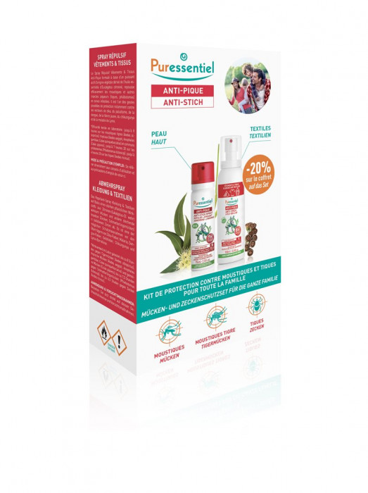 Puressentiel Zecken Box Textilspray 150ml + Abwehrspray 75ml