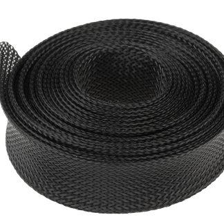 Guaina per cavi intrecciata RS PRO in PET, Ø 30mm, L. 5m, col. Nero, espandibile