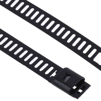 Fascette fermacavi RS PRO in Acciaio INOX rivestito in poliestere, 300mm x 7 mm, col. Nero