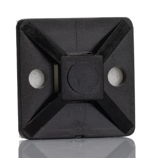 Fermacavi HellermannTyton, col. Nero, autoadesivo, 19mm x 19 mm, Ø fissaggio 3.1mm, 100 pezzi