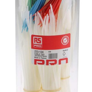 Fascette fermacavi RS PRO in Nylon 66, 100, 203, 280mm x 2.5, 4.6, 4,8mm, col. Assortiti