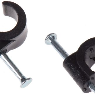 Clip per cavo rotondo RS PRO in PE, Ø fascio 8mm max, 9.9 x 26.6 x 12.9mm, col. Nero