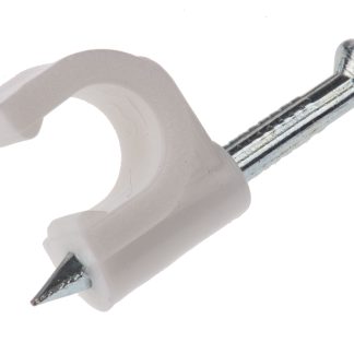 Clip rotonda RS PRO in PE, Ø fascio 7mm max, 7 x 11mm, col. Bianco