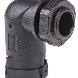 Raccordo per cavi PMA ALWD-M162, Gomito a 90° in PA 6, Nero, filetto M16, 16mm, protezione IP66