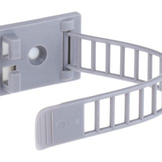 Morsetto regolabile RS PRO in Nylon 66, Ø fascio 22mm max, 30.5 x 21 x 90mm, col. Grigio, Autoadesivo
