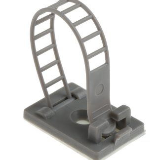 Morsetto regolabile RS PRO in Nylon 66, Ø fascio 17mm max, 25 x 18 x 70mm, col. Grigio, Autoadesivo