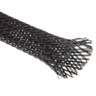 Guaina per cavi intrecciata RS PRO in PET, Ø 12mm, L. 30m, col. Nero, espandibile