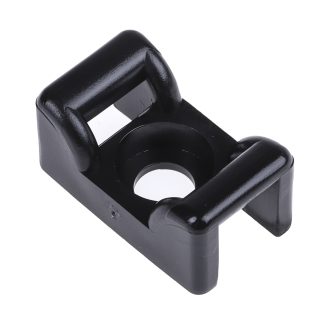 Fermacavi HellermannTyton, col. Nero, autoadesivo, 25mm x 14,5 mm, Ø fissaggio 6.5mm, 100 pezzi