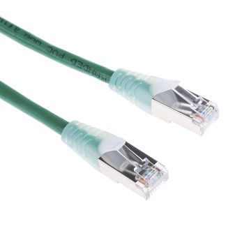 Cavo Ethernet Cat5e (F/UTP) RS PRO, guaina in PVC col. Verde, L. 5m, Con terminazione