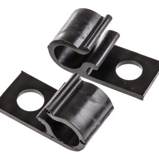 Clip a D HellermannTyton D-Clip in Poliacetale, Ø fascio 10mm max, 17 x 15 x 10mm, col. Nero