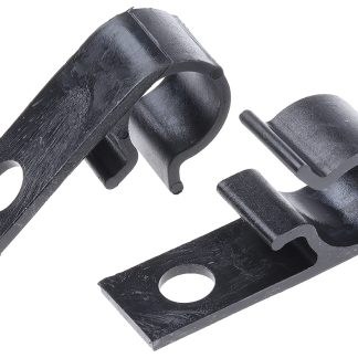 Clip di fissaggio HellermannTyton D-Clip in Poliacetale, Ø fascio 15mm max, 25 x 15mm, col. Nero