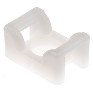 Fermacavi HellermannTyton, autoadesivo, 18mm x 12 mm, Ø fissaggio 4.5mm, 100 pezzi