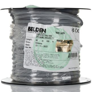 Cavo dati Belden Cromo, 2 coppie, 24 AWG, schermato, 300 V, Coppia intrecciata