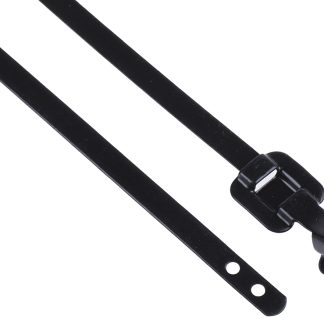 Fascette fermacavi RS PRO in Acciaio INOX rivestito in poliestere, 230mm x 5 mm, col. Nero