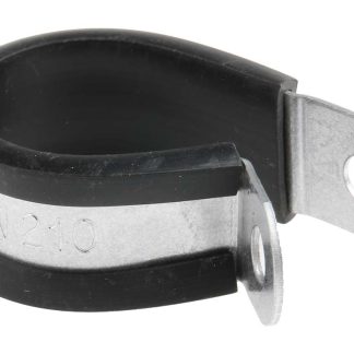 Morsetti a P RS PRO in Acciaio rivestito, Ø fascio 20mm max, 12.7 x 1.4mm, col. Nero