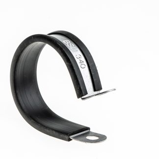 Morsetti a P RS PRO in Acciaio rivestito, Ø fascio 32mm max, 12.7 x 1.4mm, col. Nero