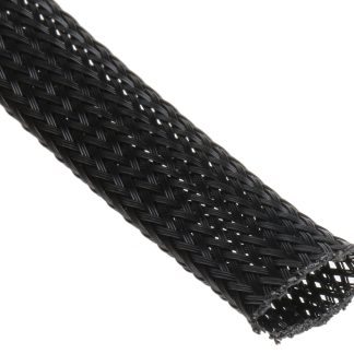 Guaina per cavi intrecciata HellermannTyton in PET, Ø 10mm, L. 5m, col. Nero, espandibile