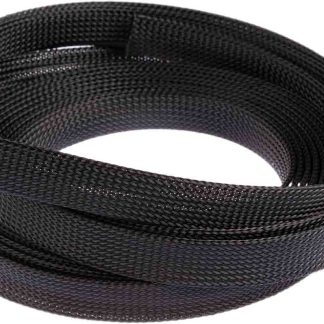 Guaina per cavi intrecciata HellermannTyton in PET, Ø 20mm, L. 5m, col. Nero, espandibile