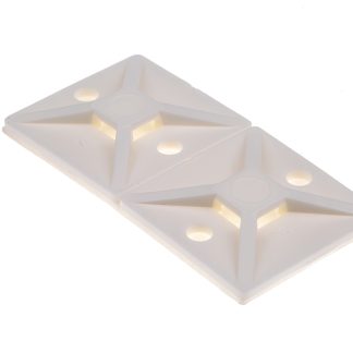 Fermacavi HellermannTyton, autoadesivo, 28mm x 28 mm, Ø fissaggio 4mm, 100 pezzi