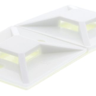 Fermacavi HellermannTyton, col. Bianco, autoadesivo, 37.7mm x 37,7 mm, Ø fissaggio 4.7mm, 100 pezzi