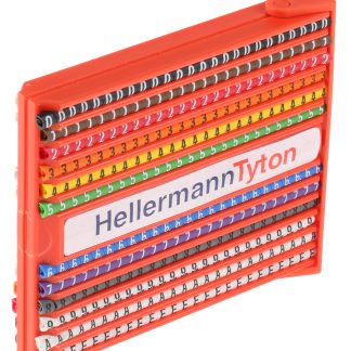 Kit di siglacavi HellermannTyton A scorrimento, Ømin 1.3mm, Ømax 2.8mm, confez. da 600pz No -, +, 0 → 9, Earth,