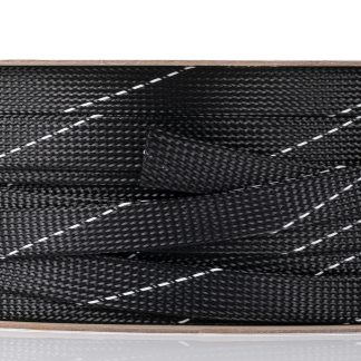 Guaina per cavi intrecciata RS PRO in PET, Ø 20mm, L. 100m, col. Nero, espandibile
