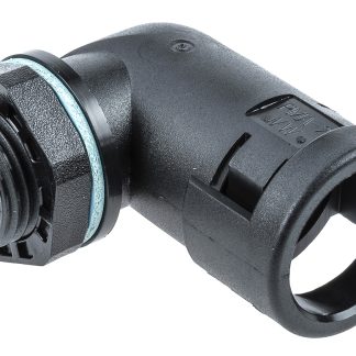 Raccordo portacavi PMA BVWV-M162, Gomito a 90° in PA 6, Nero, filetto M16, 12mm, protezione IP68