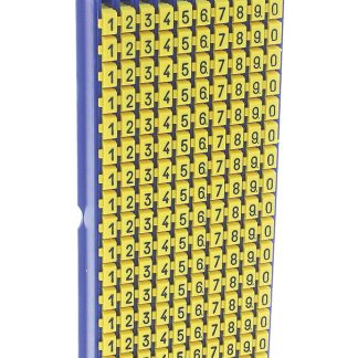 Segnacavo HellermannTyton Giallo A scatto, Ømin 2.8mm, Ømax 3.8mm, lunghezza 3mm, confez. da 200pz No 0 → 9