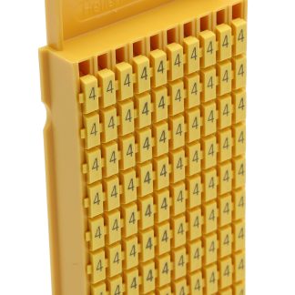 Segnacavo HellermannTyton Giallo A scatto, Ømin 4.3mm, Ømax 5.3mm, lunghezza 3mm, confez. da 100pz No 4