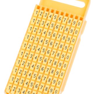 Segnacavo HellermannTyton Giallo A scatto, Ømin 4.3mm, Ømax 5.3mm, lunghezza 3mm, confez. da 100pz No 0 → 9