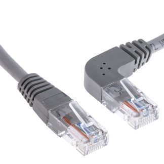 Cavo Ethernet Cat5e (U/UTP) RS PRO, guaina in PVC col. Grigio, L. 1m, Con terminazione