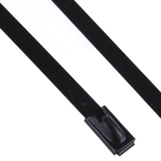 Fascette fermacavi RS PRO in Acciaio INOX rivestito in poliestere, 200mm x 4,6 mm, col. Nero