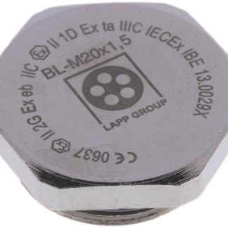 Tappo pressacavo Lapp in Ottone zincato, filetto M20, Ø 26.4mm, IP68, ATEX